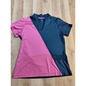 EP New York Short Sleeve Diagonal Blocked Polo‎ Blue/Pink Size Medium